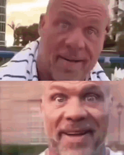 A Close Up Of A Man 'S Face And A Close Up Of Another Man 'S Face . GIF