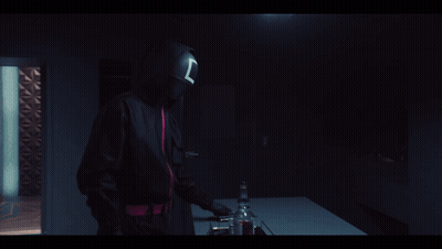 A Close Up Of A Man 'S Face In A Dark Room With His Eyes Closed GIF