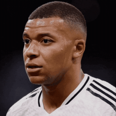 A Close Up Of A Man 'S Face Wearing A White Adidas Shirt GIF