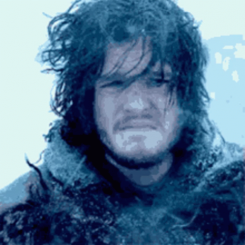 A Close Up Of A Man 'S Face With A Beard And Long Hair GIF