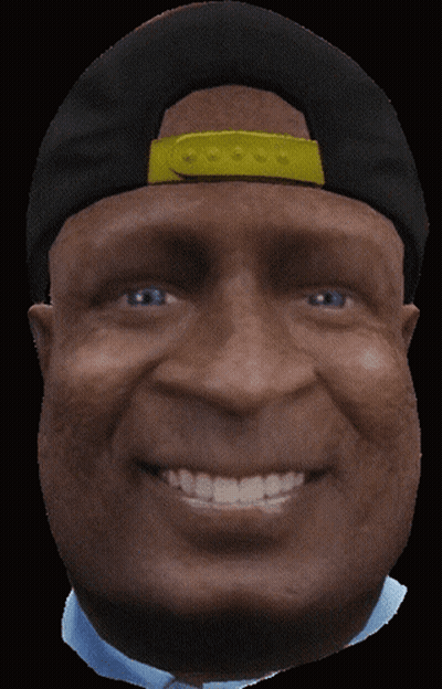 A Close Up Of A Man 'S Face With A Black Hat On GIF