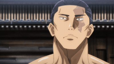A Close Up Of A Man 'S Face With A Black Spot On His Forehead GIF
