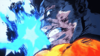 A Close Up Of A Man 'S Face With A Blue Light Behind Him GIF