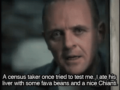 A Close Up Of A Man 'S Face With A Caption That Says A Census Taker Once Tried To Test Me GIF