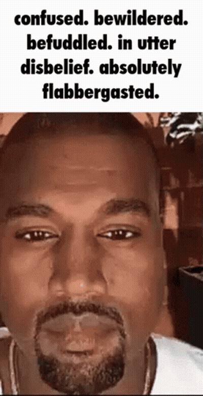 A Close Up Of A Man 'S Face With A Caption That Says Confused , Bewildered , Befuddled GIF