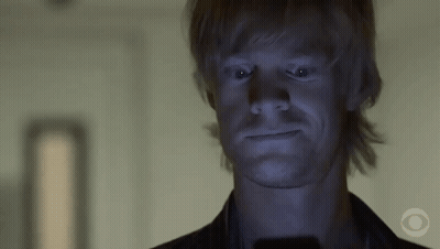 A Close Up Of A Man 'S Face With A Cbs Logo On The Bottom Right GIF