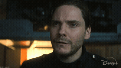 A Close Up Of A Man 'S Face With A Disney+ Logo In The Corner GIF