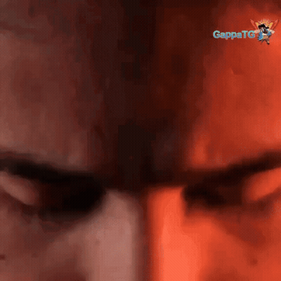A Close Up Of A Man 'S Face With A Gappatg Logo In The Background GIF