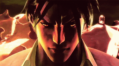 A Close Up Of A Man 'S Face With A Glowing Background GIF