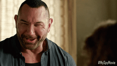 A Close Up Of A Man 'S Face With A #Myspymovie Watermark GIF