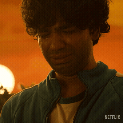 A Close Up Of A Man 'S Face With A Netflix Logo In The Corner GIF