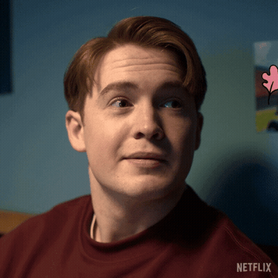 A Close Up Of A Man 'S Face With A Netflix Logo On The Bottom GIF