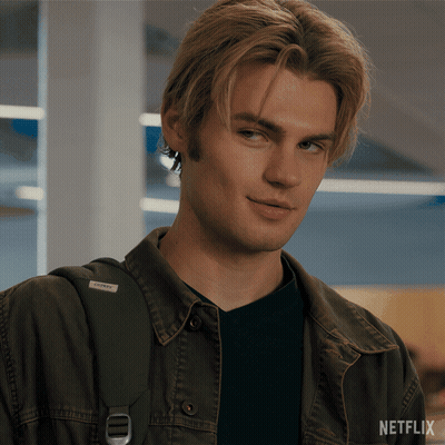 A Close Up Of A Man 'S Face With A Netflix Logo On The Bottom Right GIF