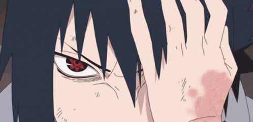 A Close Up Of A Man 'S Face With A Red Eye GIF