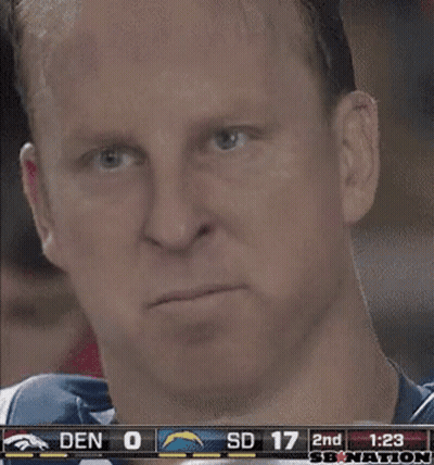 A Close Up Of A Man 'S Face With A Scoreboard Behind Him That Says Sd 17 GIF