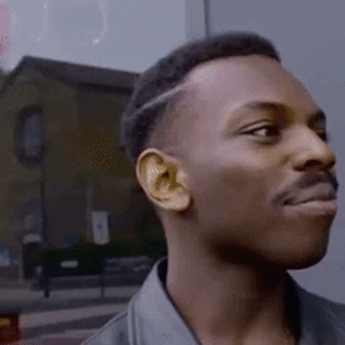 Close Up Of Man's Face With Shaved Line GIF