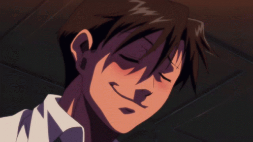 A Close Up Of A Man 'S Face With A Smile On It GIF