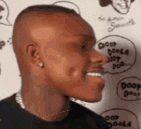 A Close Up Of A Man 'S Face With A Speech Bubble That Says Doo GIF