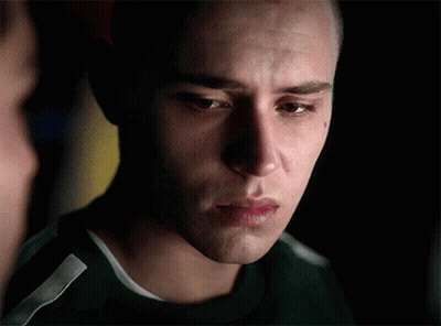 A Close Up Of A Man 'S Face With A Tear Coming Out Of His Eye GIF