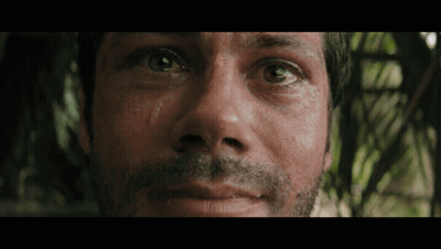 A Close Up Of A Man 'S Face With A Tear Running Down His Eye GIF