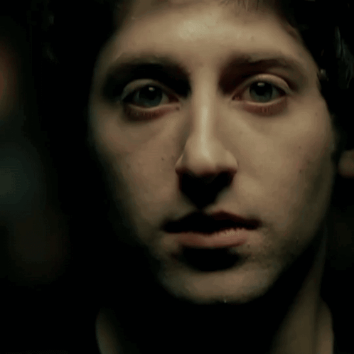 A Close Up Of A Man 'S Face With A Very Surprised Look On His Face GIF