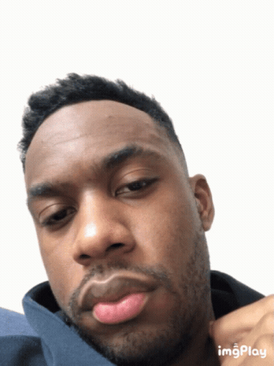 A Close Up Of A Man 'S Face With A White Background And The Word Imgplay At The Bottom GIF