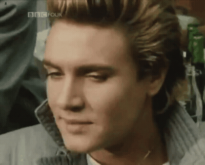 A Close Up Of A Man 'S Face With Bbc Four Written On The Bottom Right GIF