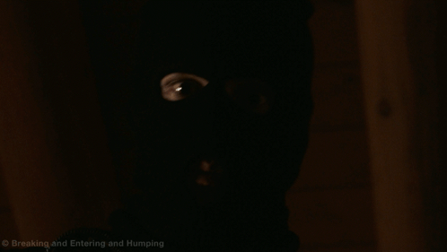 A Close Up Of A Man 'S Face With Breaking And Entering And Humping Written Below It GIF