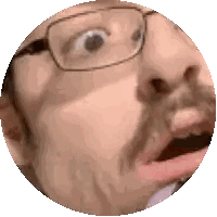 A Close Up Of A Man 'S Face With Glasses And A Mustache . Sticker