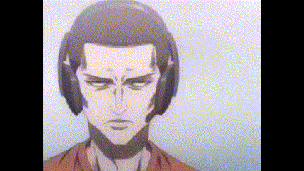 A Close Up Of A Man 'S Face With Headphones On His Head . GIF