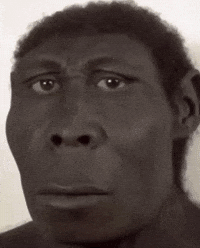 A Close Up Of A Man 'S Face With His Eyes Closed And A Ponytail . GIF