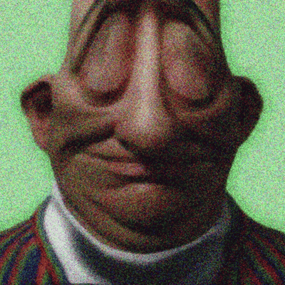 A Close Up Of A Man 'S Face With His Eyes Closed And A Very Large Nose . GIF