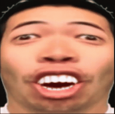 A Close Up Of A Man 'S Face With His Mouth Open And His Teeth Visible . GIF