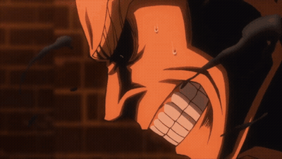 A Close Up Of A Man 'S Face With His Mouth Open And Sweat Coming Out Of His Nose GIF