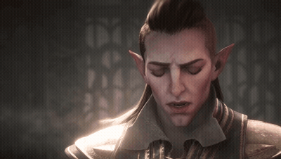 A Close Up Of A Man 'S Face With Long Hair And Ears GIF