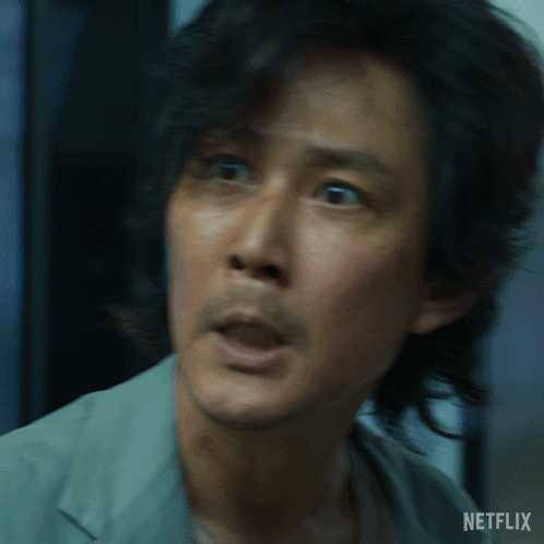 A Close Up Of A Man 'S Face With Netflix Written On The Bottom Right GIF