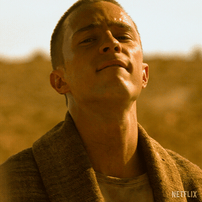 A Close Up Of A Man 'S Face With Netflix Written On The Bottom Right GIF