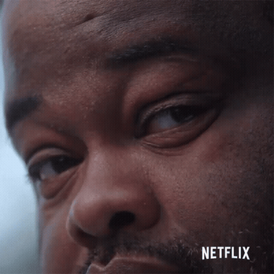 A Close Up Of A Man 'S Face With Netflix Written On The Bottom Right GIF