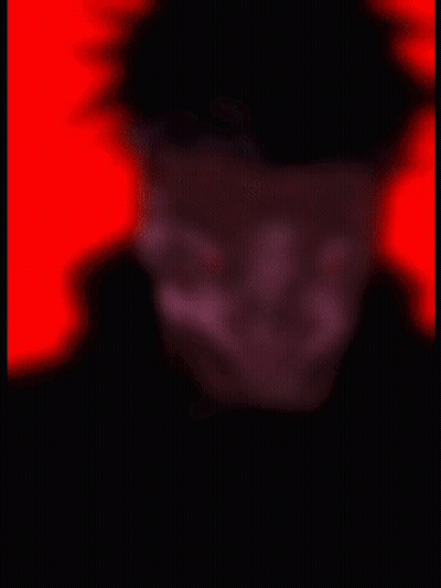 A Close Up Of A Man 'S Face With Red Eyes On A Red Background . GIF