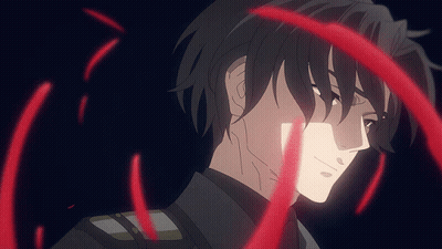 A Close Up Of A Man 'S Face With Red Lines Coming Out Of His Mouth GIF
