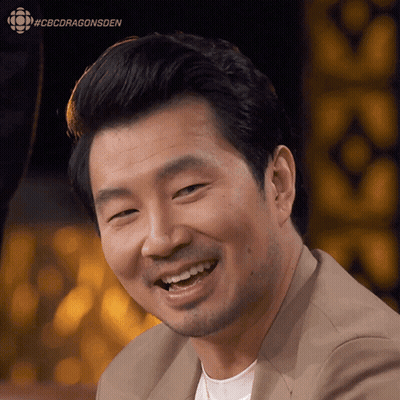 A Close Up Of A Man 'S Face With The Hashtag #Cbcdragonsden Visible GIF