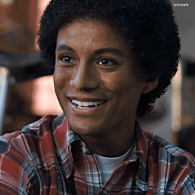 A Close Up Of A Man 'S Face With The Name Arichaels Visible GIF