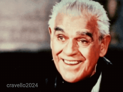 A Close Up Of A Man 'S Face With The Name Cravello2024 Visible GIF