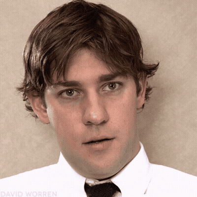 A Close Up Of A Man 'S Face With The Name David Worren Visible GIF