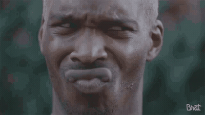 A Close Up Of A Man 'S Face With The Word Brat Written On The Bottom GIF
