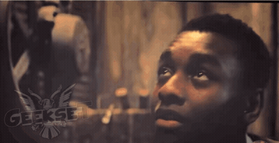 A Close Up Of A Man 'S Face With The Word Geekset On The Bottom Right GIF