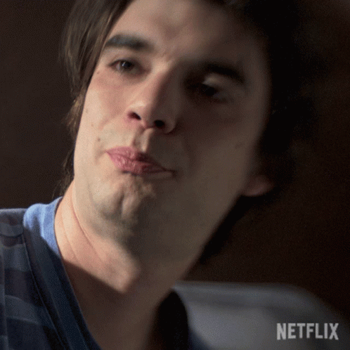 Close Up Of Man's Face With Netflix Text GIF