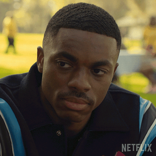 A Close Up Of A Man 'S Face With The Word Netflix On The Bottom Right GIF