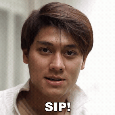 A Close Up Of A Man 'S Face With The Word Sip Written On The Bottom GIF