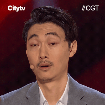 A Close Up Of A Man 'S Face With The Words Citytv Behind Him GIF